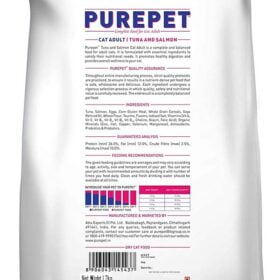 Purepet Tuna and Salmon 1.2 kg Dry Adult Cat Food the pet being