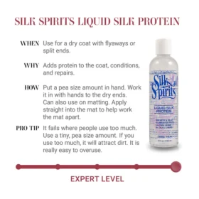 Chris Christensen Silk Spirits Liquid Silk Protein – Leave-In Coat Repair, Anti-Frizz Serum & Shine Enhancer for Dry, Damaged Coats