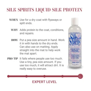 Chris Christensen Silk Spirits Liquid Silk Protein – Leave-In Coat Repair, Anti-Frizz Serum & Shine Enhancer for Dry, Damaged Coats