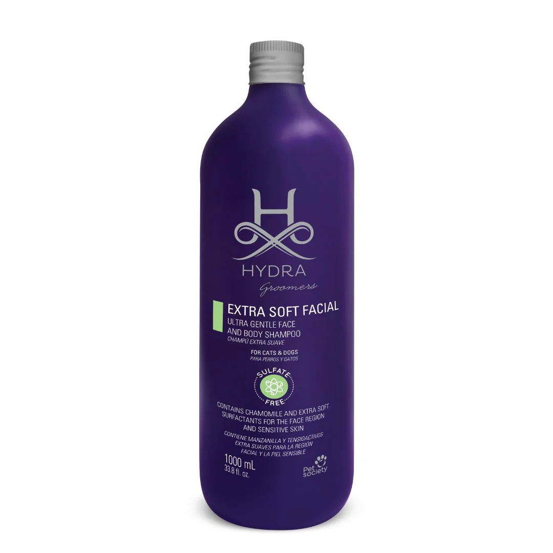 Hydra Groomers Extra Soft Facial Shampoo for Dogs & Cats – Sulfate-Free, Tear-Free & Hypoallergenic Chamomile Face Wash (1 L)