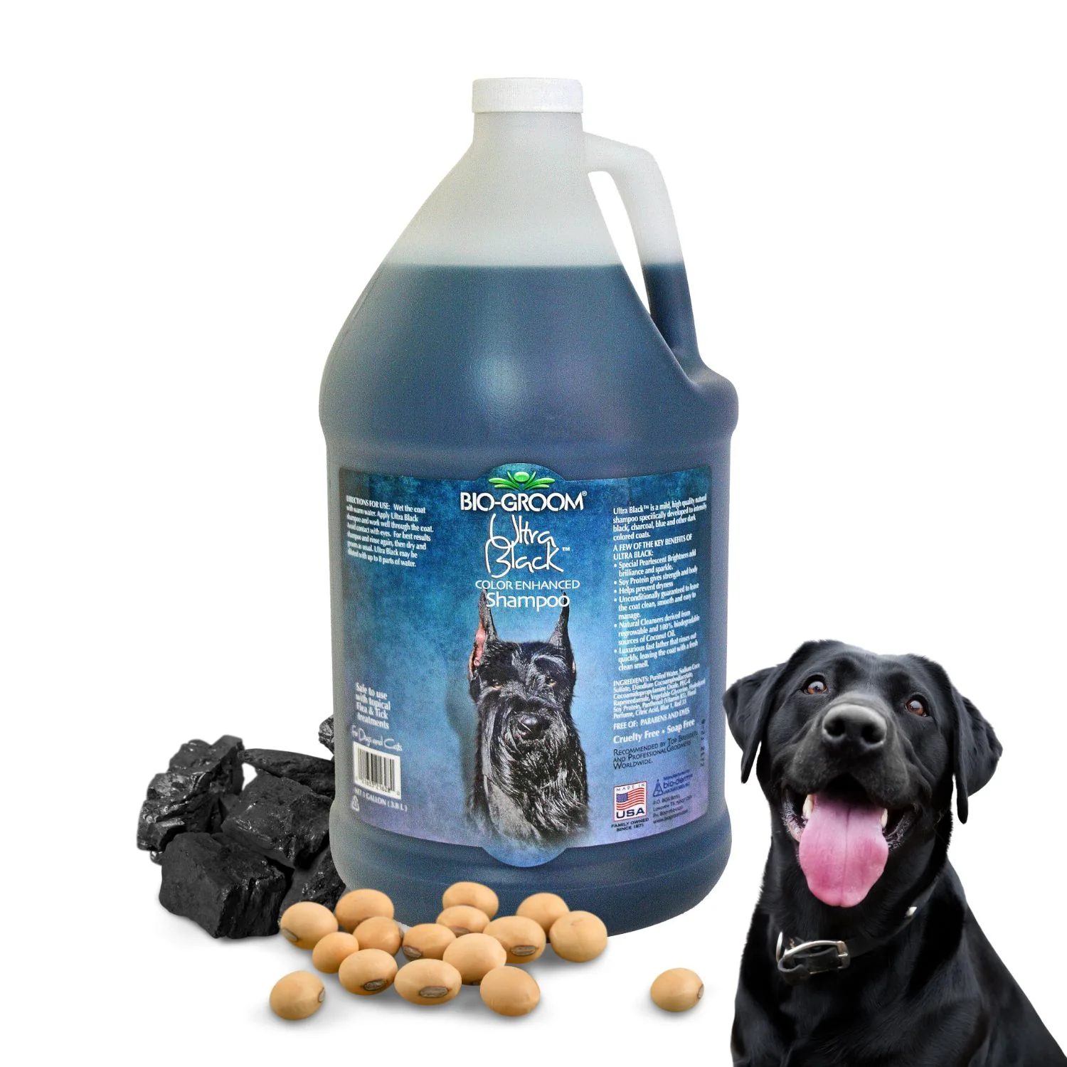 Bio-Groom Ultra Black Colour Enhancing Dog Shampoo – Deep Gloss & Shine for Black, Charcoal & Dark Coats, Gallon (3.8 L)