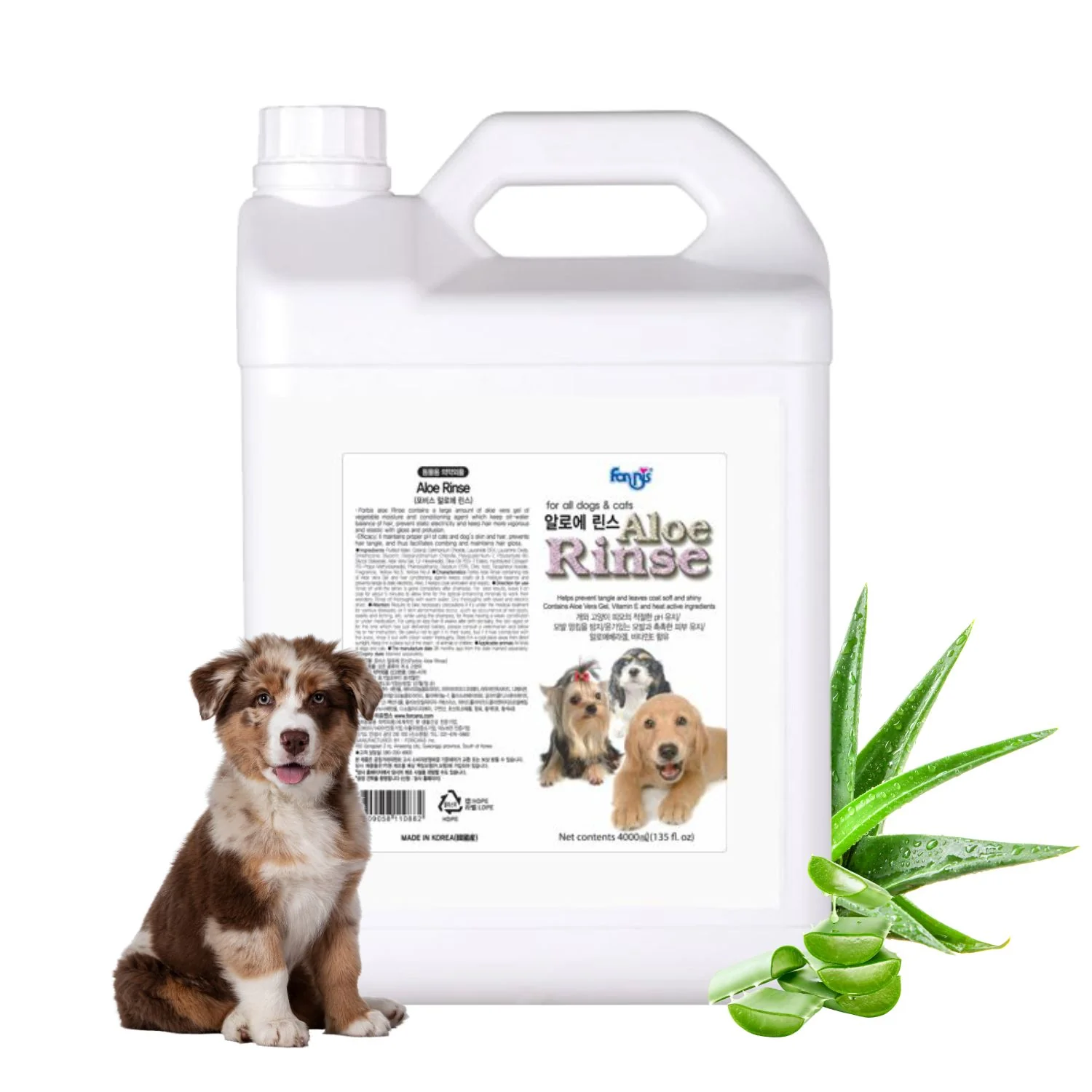 Forcans Aloe Rinse Conditioner – Aloe Vera, Collagen & Vitamin E for Soft, Tangle-Free Coat (4 L)