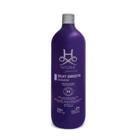 Hydra Groomers Silky Smooth Shampoo 1000ml purple bottle for cats and long or straight coat dogs – amino acid blend, 4:1 dilution, balanced pH by Pet Society