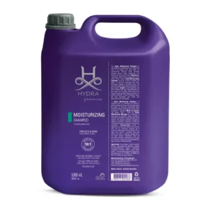 Hydra Groomers Moisturizing Shampoo 5000ml large purple salon jug for cats and dogs – oatmeal extract, 10:1 dilution, balanced pH, made in Brazil by Pet Society