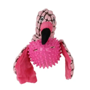 BASIL Bird Plush Pet Toy for Dogs & Puppies – Squeaky Neck Plush Toy (Pink)