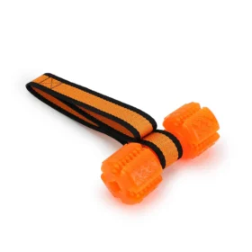 BASIL Dumbbell Treat Toy with Rope for Dogs & Puppies – Interactive Treat-Dispensing Chew & Tug Toy