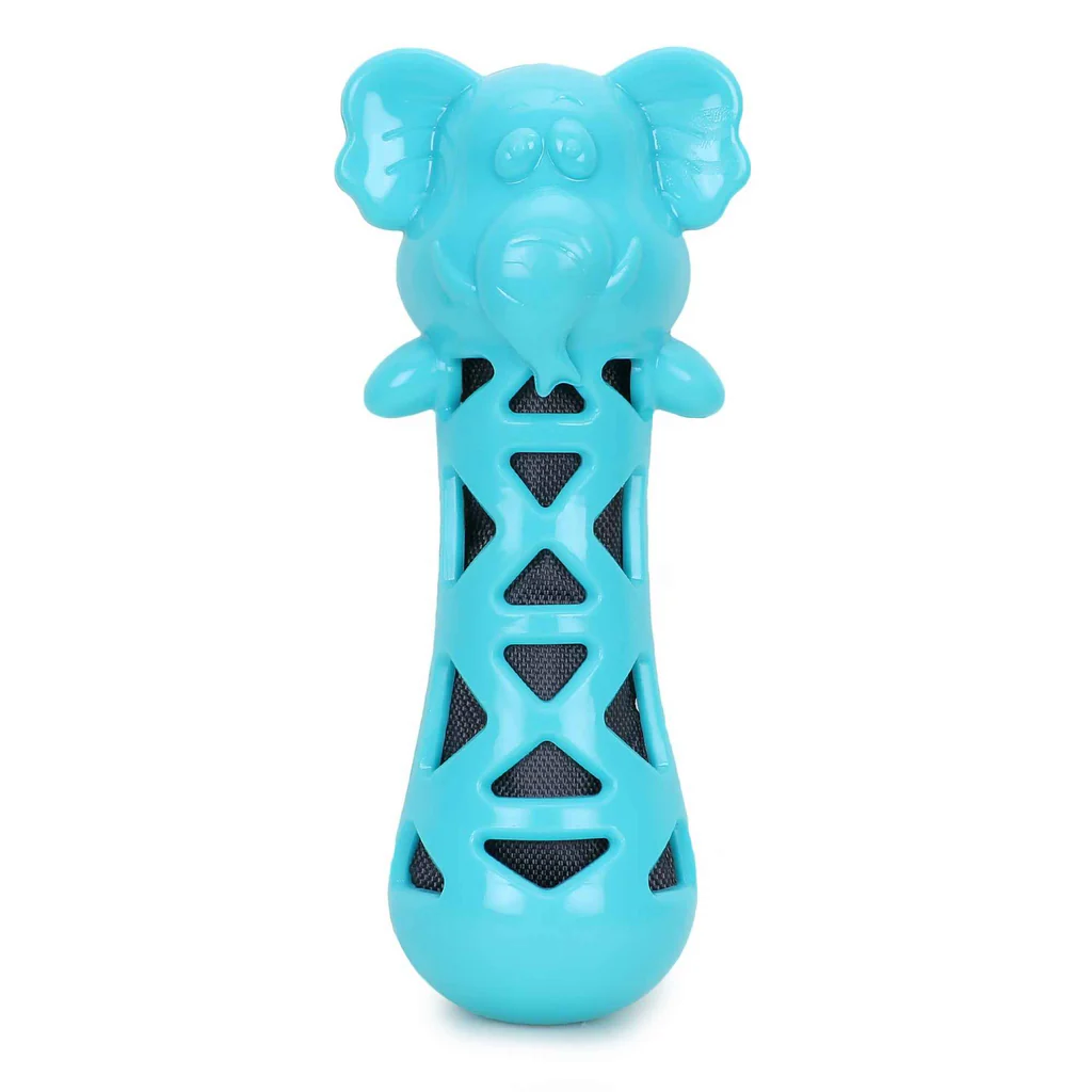 BASIL Crackling Elephant TPR Chew Toy for Dogs & Puppies – Durable, Crackle-Sound Dental Chew Toy