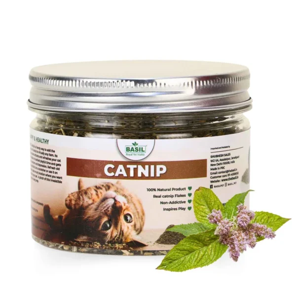 BASIL Pure & Natural Catnip Jar for Cats & Kittens – 100% Natural Field-Dried Catnip Flakes (30g) BASIL Pure & Natural Catnip Jar for Cats & Kittens – 100% Natural Field-Dried Catnip Flakes (30g)