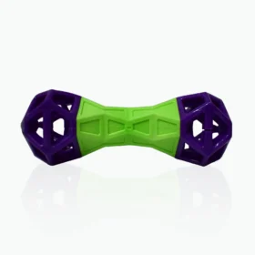 BASIL Squeaky Dumbbell with Treat Dropper for Dogs & Puppies – 3-in-1 Squeak, Chew & Treat-Dispensing Toy