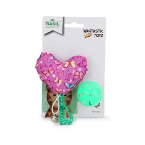 BASIL Stuffed Cat Nip Chew with Rattle Ball – 2-in-1 Catnip Chew Toy & Rattle Ball Set for Cats & Kittens