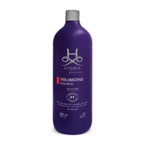 Hydra Groomers Volumizing Shampoo 1000ml deep-purple bottle for cats and fluffy or double coat dogs – 4:1 dilution, balanced pH, red accent by Pet Society