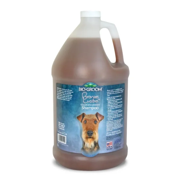 Bio-Groom Bronze Lustre Colour Enhancing Dog Shampoo – Deep Richness & Shine for Brown, Tan & Red Coats, Gallon (3.8 L)