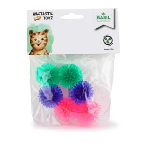 BASIL Cat Soft Ball with Spikes – Pack of 6 Lightweight Bouncy Balls for Cats & Kittens - Image 2