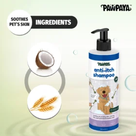 Pawpaya Anti-Itch Dog Shampoo – Oatmeal & Coconut Formula for Itchy, Dry & Irritated Skin, All Breeds (250 ML) - Image 3