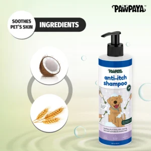 Pawpaya Anti-Itch Dog Shampoo – Oatmeal & Coconut Formula for Itchy, Dry & Irritated Skin, All Breeds (250 ML) - Image 3