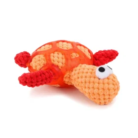 BASIL Plush Tortoise Pet Toy – Soft Plush & TRP Rubber Chew Toy for Dogs - Image 3