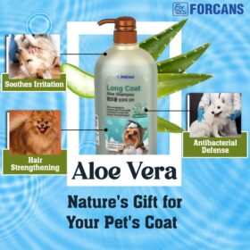 Forcans Long Coat Aloe Shampoo for Dogs – Moisturising, Detangling & Shine-Boosting Dog Shampoo (750 ML) - Image 4