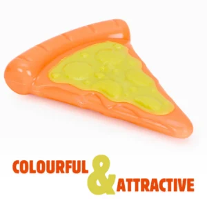 BASIL Wagtastic Pizza Slice TPR Chew Toy for Dogs & Puppies – Nylon Topping, Teething & Dental Play (Orange & Yellow) - Image 3