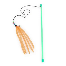 BASIL Cat Teaser Stick with Strings & Bell – Interactive Wand Toy for Cats & Kittens - Image 3