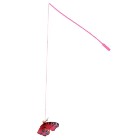 BASIL Cat Teaser Stick with Butterfly & Bell – Interactive Wand Toy for Cats & Kittens - Image 3