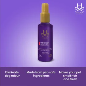 Hydra Groomers Forever Love Cologne 130ml three key benefits – eliminates dog odour, made from pet-safe ingredients, makes pets smell rich and fresh