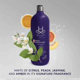 Hydra Groomers Moist Conditioner fragrance notes – citrus, peach, jasmine and amber signature scent for pets