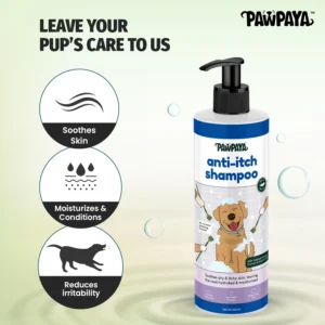 Pawpaya Anti-Itch Dog Shampoo – Oatmeal & Coconut Formula for Itchy, Dry & Irritated Skin, All Breeds (250 ML) - Image 4