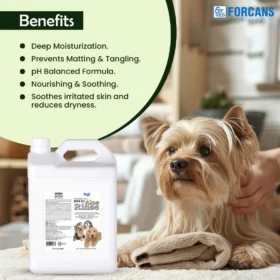 Forcans Aloe Rinse Conditioner – Aloe Vera, Collagen & Vitamin E for Soft, Tangle-Free Coat (4 L) - Image 4