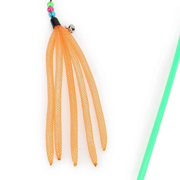 BASIL Cat Teaser Stick with Strings & Bell – Interactive Wand Toy for Cats & Kittens