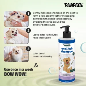 Pawpaya Anti-Itch Dog Shampoo – Oatmeal & Coconut Formula for Itchy, Dry & Irritated Skin, All Breeds (250 ML) - Image 5