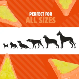 BASIL Wagtastic Pizza Slice TPR Chew Toy for Dogs & Puppies – Nylon Topping, Teething & Dental Play (Orange & Yellow)
