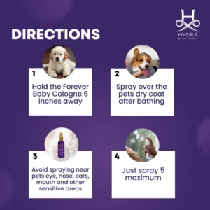 Hydra Groomers Forever Baby Pet Cologne – Soft Floral Fragrance Spray for Dogs & Cats (130 ML)