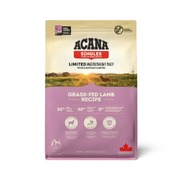 Acana Grass-Fed Lamb Grain-Free Dry Dog Food – Single Protein Limited Ingredient Diet with WholePrey Lamb