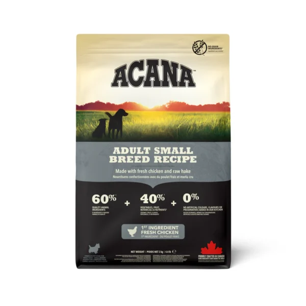 Acana Adult Small Breed Grain-Free Dry Dog Food – 60% Animal Ingredients with WholePrey Nutrition for Small Dogs