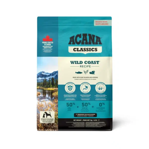 Acana Classic Wild Coast Dry Dog Food – 50% Wild-Caught Fish with Wholesome Grains for All Life Stages