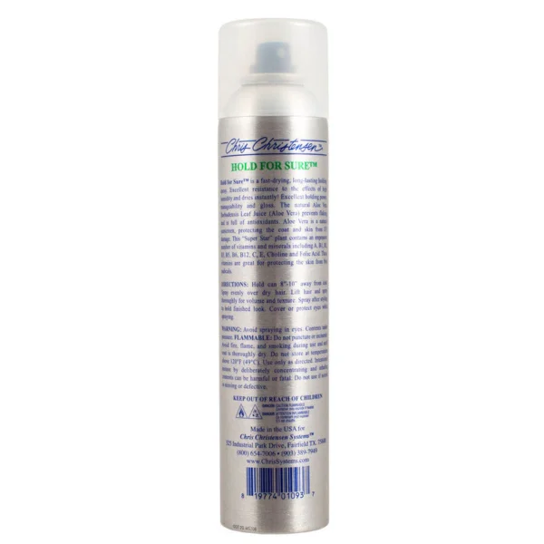 Chris Christensen Hold For Sure Dog Spray – Flexible Hold Finishing Spray, Coat Control & Shape Retention for Grooming and Styling