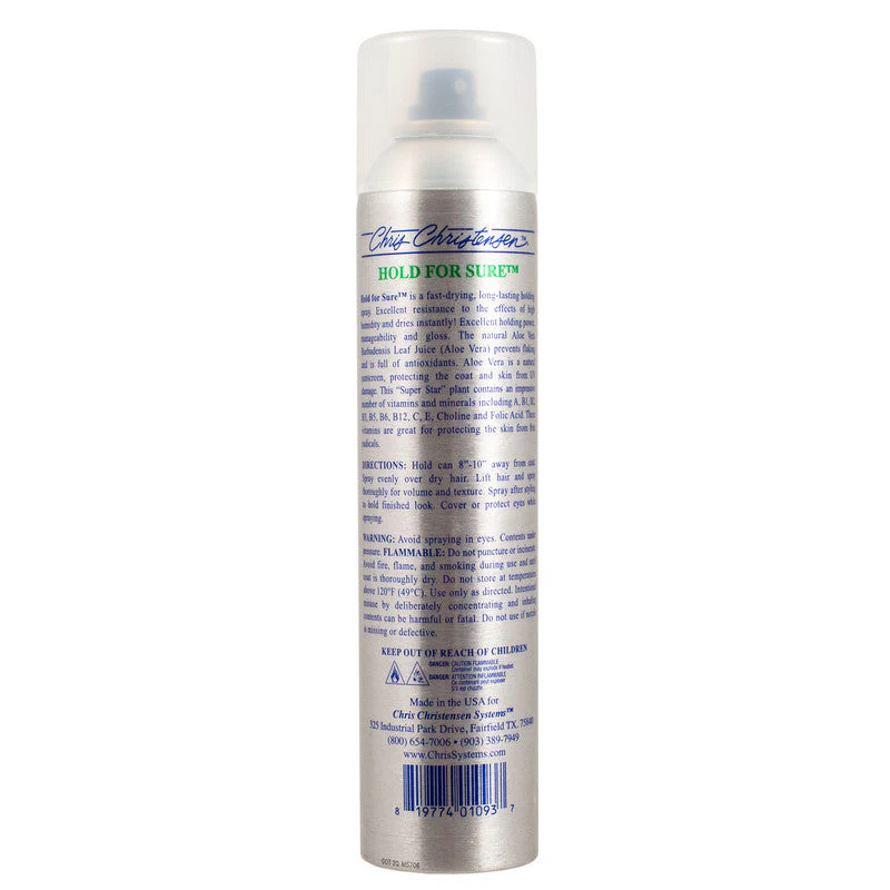 Chris Christensen Hold For Sure Dog Spray – Flexible Hold Finishing Spray, Coat Control & Shape Retention for Grooming and Styling