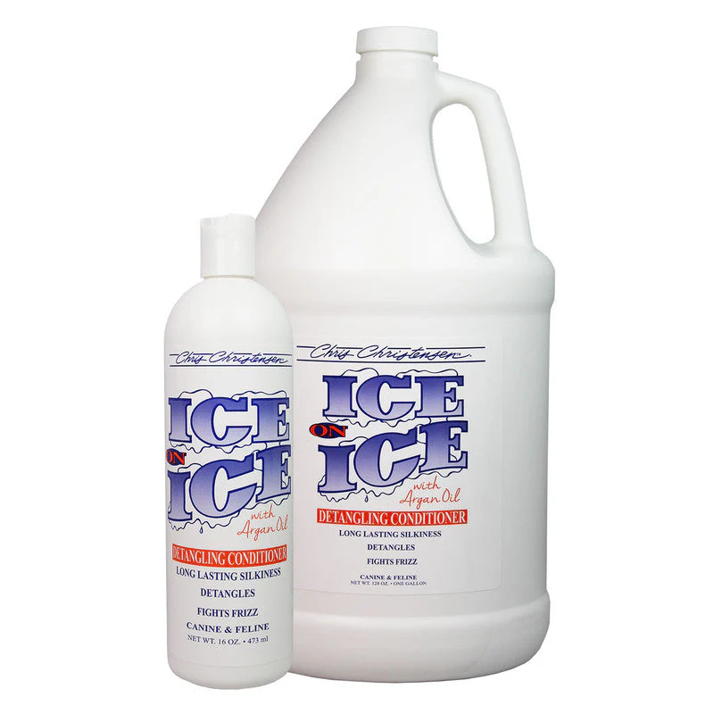 Chris Christensen Ice on Ice Detangling Dog Conditioner – Leave-In Protection, Anti-Static, UV Shield & Tangle Control for All Coat Types