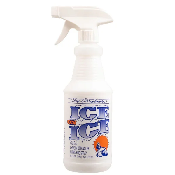 Chris Christensen Ice on Ice Detangling & Finishing Dog Spray – Leave-In Conditioner, Anti-Static, UV Protection & Shine Enhancer