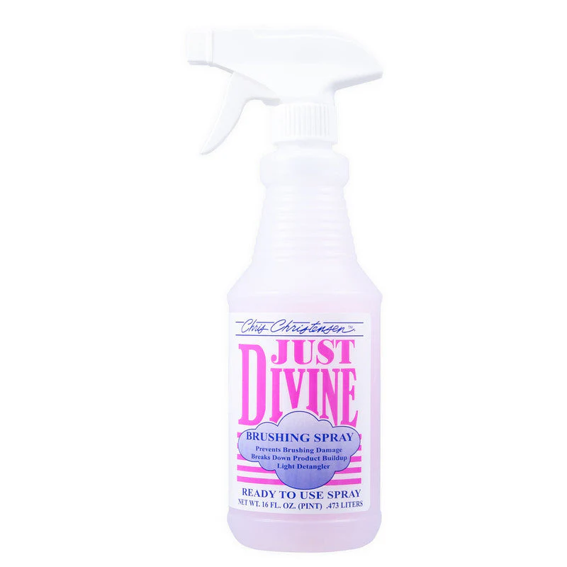 Chris Christensen Just Divine Brushing Dog Spray – Anti-Static Detangler, Coat Control & Daily Grooming Spray for Smooth Brushing