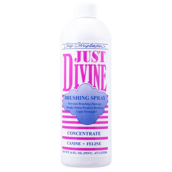 Chris Christensen Just Divine Brushing Dog Spray – Anti-Static Detangler, Coat Control & Daily Grooming Spray for Smooth Brushing