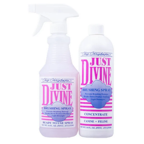 Chris Christensen Just Divine Brushing Dog Spray – Anti-Static Detangler, Coat Control & Daily Grooming Spray for Smooth Brushing