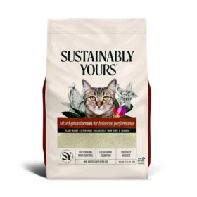 Sustainably Yours Mixed Grain Cat Litter – Plant-Based Corn & Cassava, Fragrance-Free, Balanced Clumping and Low-Tracking Litter for Cats