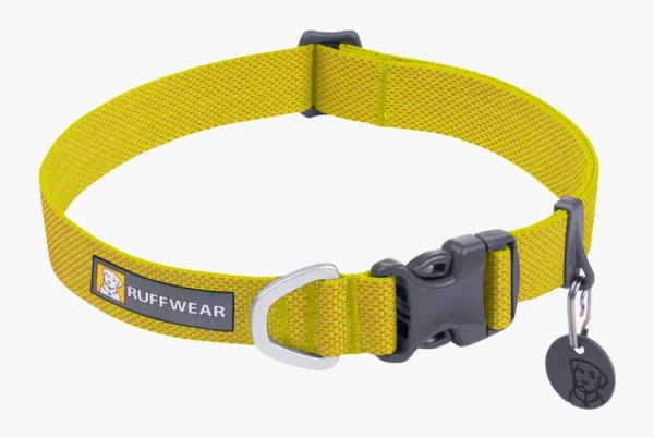 Ruffwear Hi & Light Collar – Ultralight UHMwPE Webbing, Minimalist Everyday Dog Collar with Aluminium D-Ring and Tag Silencer