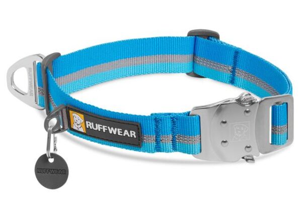 Ruffwear Top Rope Collar – All-Metal Talon Buckle, Reflective Tubelok Webbing, Everyday Dog Collar with Silicone Tag Silencer