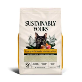 Sustainably Yours Large Grain Cat Litter – Plant-Based Corn & Cassava, Fragrance-Free, Virtually Dust-Free Clumping Litter for Cats