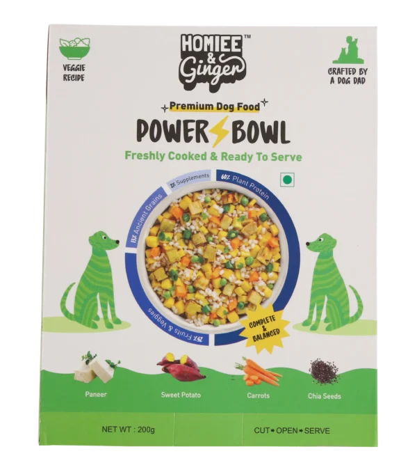 Homiee & Ginger Power Bowl Paneer & Veggies Dog Food – Fresh Veg Meal 200g