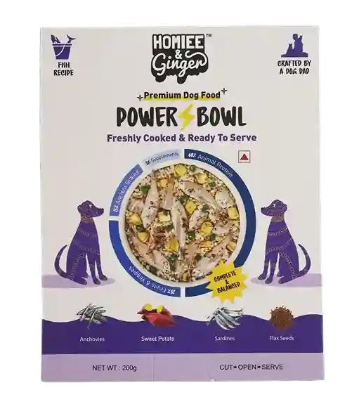 Homiee & Ginger Power Bowl Fish Fiesta Dog Food – Fresh Fish Meal 200g