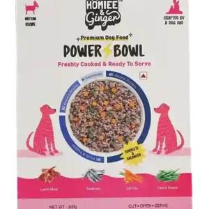 Homiee & Ginger Power Bowl Surf & Turf Dog Food – Fresh Mixed Protein Meal 200g