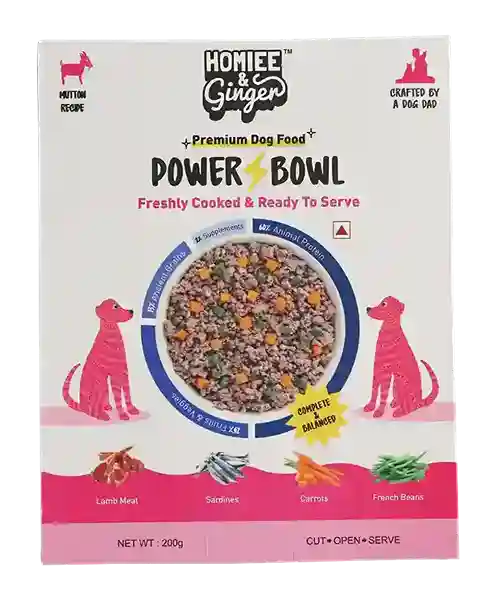 Homiee & Ginger Power Bowl Surf & Turf Dog Food – Fresh Mixed Protein Meal 200g